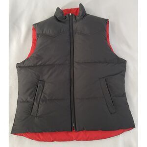 Lauren By Polo Ralph Lauren Reversible Down Puffer Vest Red Black Men's‎ Medium